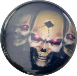 Button Totenkopf leuchtende Augen